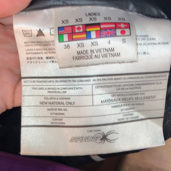 SPYDER ZEPHYR HOODED LADIES DUCK DOWN SKI /SNOWBOARDING JACKET - Picture 12 of 12